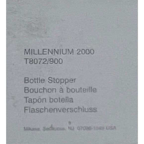 Vintage Mikasa 2000 Millenium Crystal Champagne Wine Bottle Stopper Glass Y2k - Picture 5 of 5